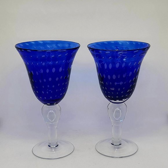 Hand Blown Controlled Bubble Goblets - Picture 5 of 5